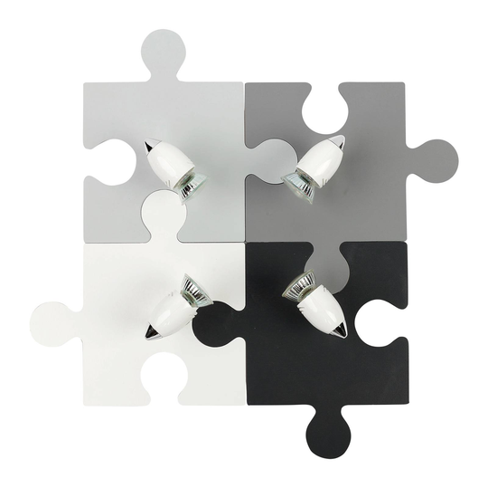 Kattovalaisin Puzzle IV, harmaa/musta