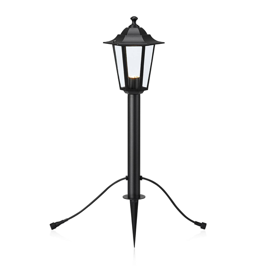 Garden 24 -LED-pylväsvalaisin, lyhty, musta 3 W