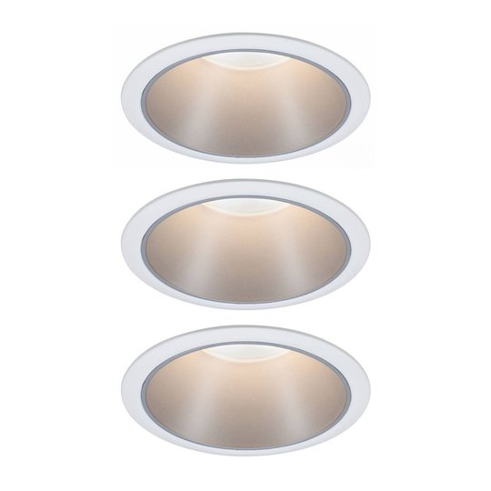 Paulmann Cole LED-Spotlight hopea-valkoinen 3 kpl