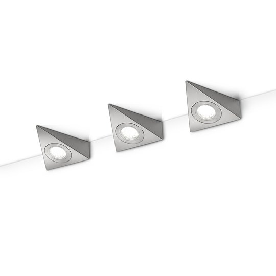 LED-kaapinalusvalaisin Ecco 3 kpl, mattanikkeli