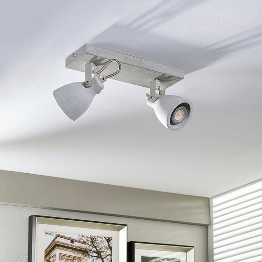 2-lamppuinen LED-spotti Kadiga betonista, GU10