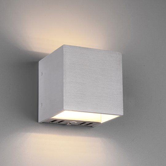 Trio WiZ Figo LED-seinävalaisin, harjattu alumiini