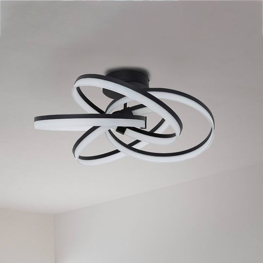 Schöner Wohnen Loop -LED-kattovalo CCT musta