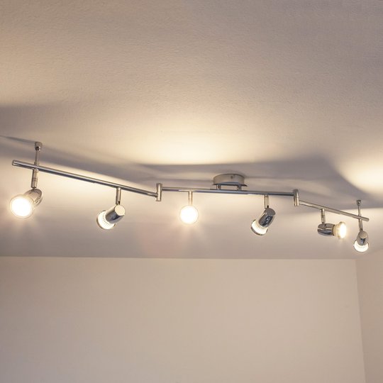 Kuusilamppuinen led-kattovalaisin Arminius, kromi