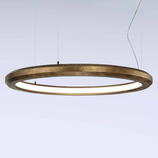 LED-riippuvalaisin Materica sisä, Ø 90 cm messinki