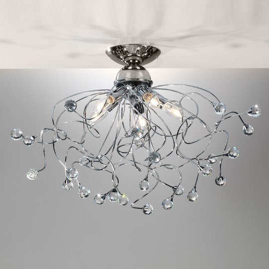 Riippuvalaisin Trilly, kromi, kristalleja, 5-lamp.