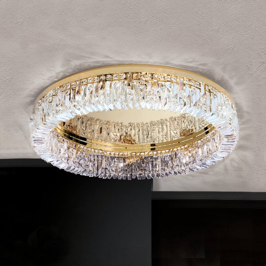 Ring-kristallikattolamppu 75 cm