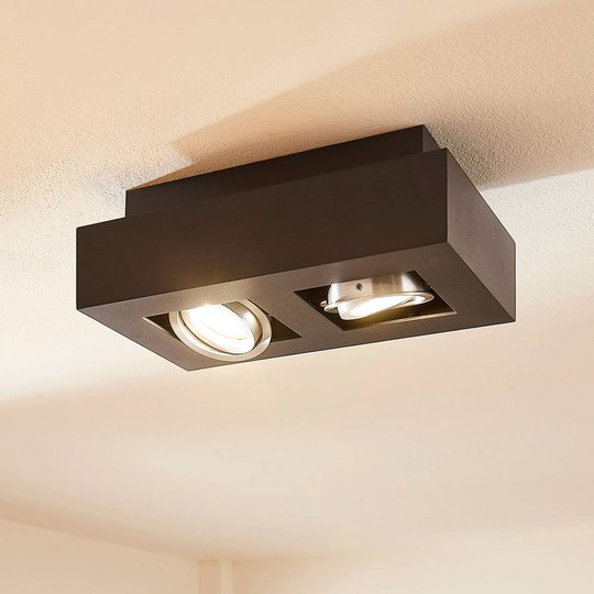 LED-kattolamppu Vince, 25 x 14 cm, musta