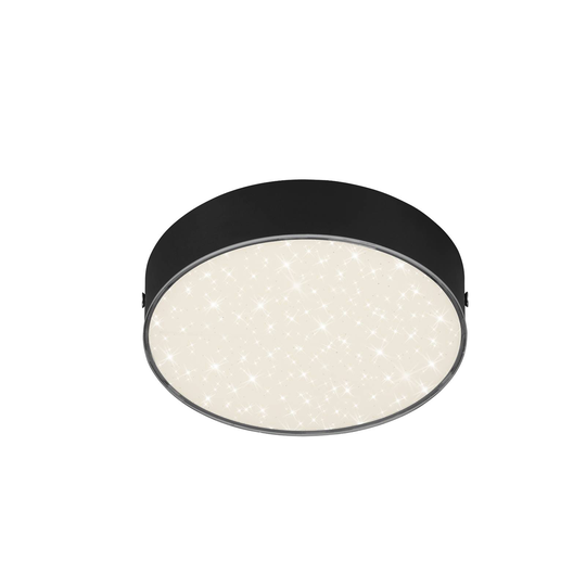 LED-kattovalaisin Flame Star, Ø 15,7 cm, musta