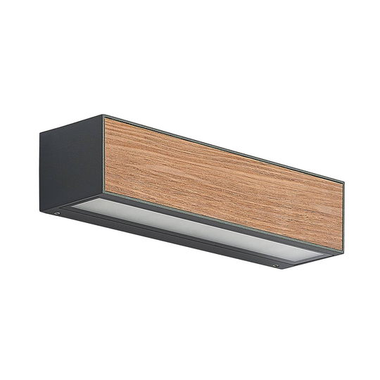 Arcchio Lengo -seinävalo, 25 cm, 2-lamppuinen puu