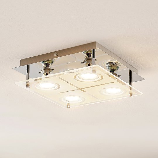 ELC Tahyla -LED-kattovalaisin, GU10, lasia, 26 cm