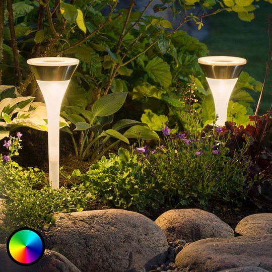 Aurinkokäyttöinen maapiikkivalaisin Assisi RGB-LED