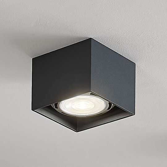 LED-kattospotti Mabel, kulmikas, harmaa