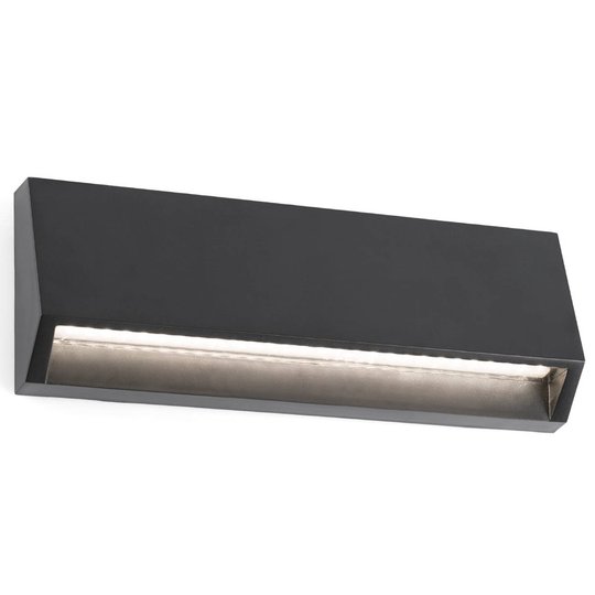Kulmikas LED-ulkoseinälamppu Must - 21,7 cm