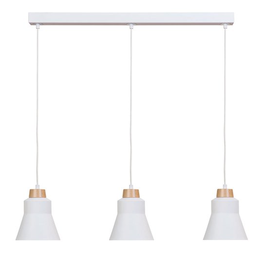 Riippuvalo Wood, 3-lamppuinen, valkoinen