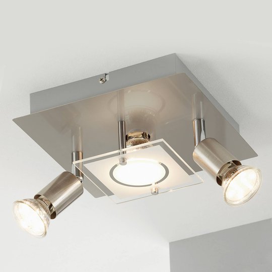 Matta nikkelöity LED-kattovalaisin Start - 3-lamp.