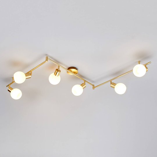 6-osainen LED-kattovalaisin Elaina, messinki