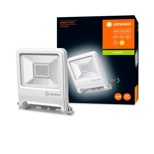 LEDVANCE Endura Flood LED-ulkovalo valkoinen 30 W