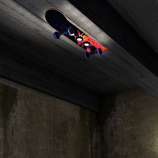 Kattovalaisin Skateboard Easy Cruiser Dragon, RGBW
