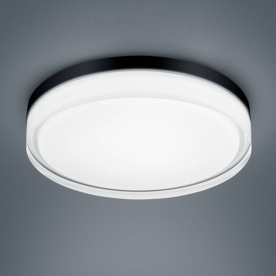 Helestra Tana -LED-kattovalo, musta, Ø 33 cm