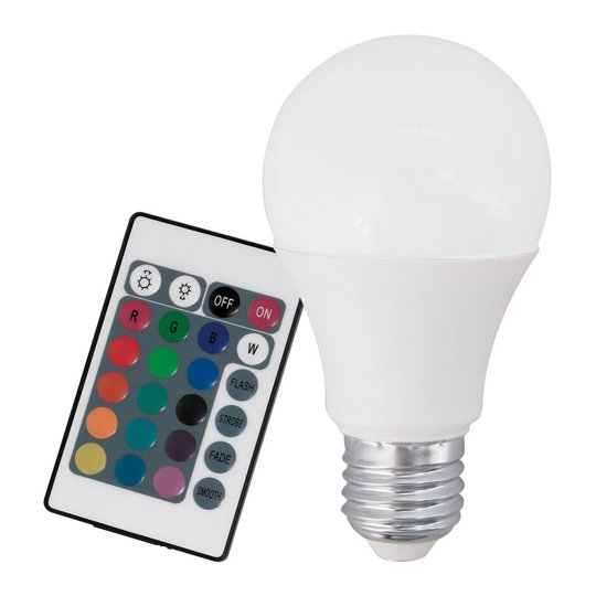 LED-lamppu E27 9W RGB+lämmin valkoinen kaukosäädin