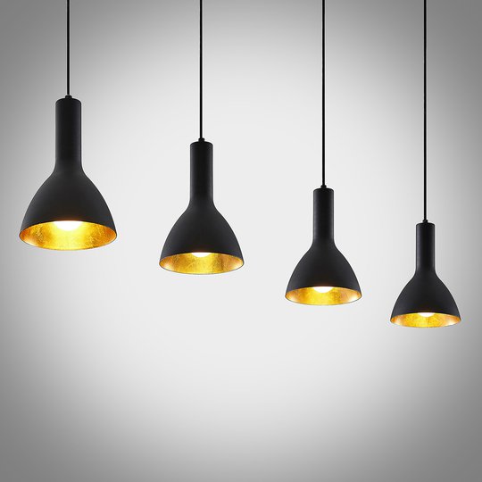 Arcchio Cosmina -riippuvalo, 4-lamp., musta