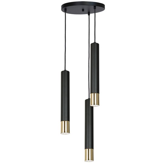 Riippuvalaisin Nest 3-lamp. pyöreä musta/kulta