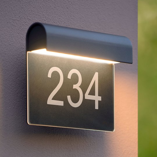 LED-talonnumerovalaisin Thesi, musta
