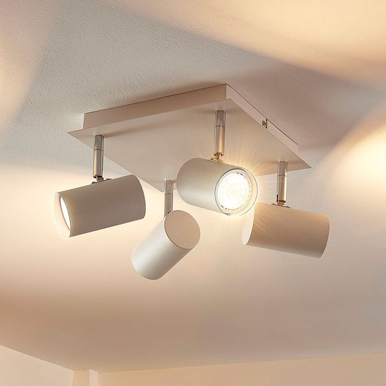 Nelikulmainen LED-kattovalaisin Iluk, 4 lamppua