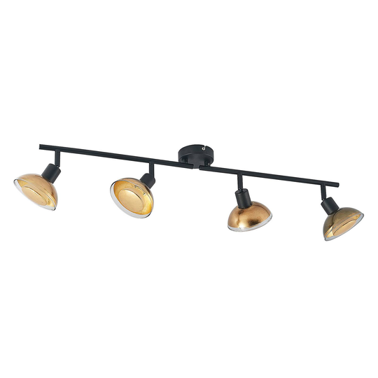 Lindby Erin -LED-kohdevalo, musta-kulta, 4-lamp.