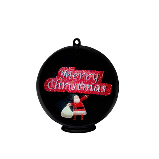 3D-hologrammipallo Merry Christmas, 42 LEDiä