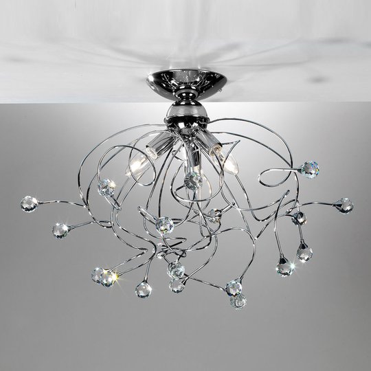 Riippuvalaisin Trilly, kromi, kristalleja, 3-lamp.