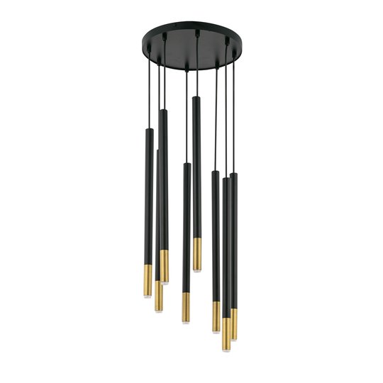 Riippuvalaisin Sopel Due 8, musta/kulta, 8-lamp.