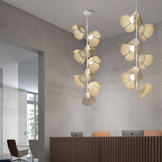 Bover Mod PF/73/9L LED-kattovalaisin, luonnonkuitu