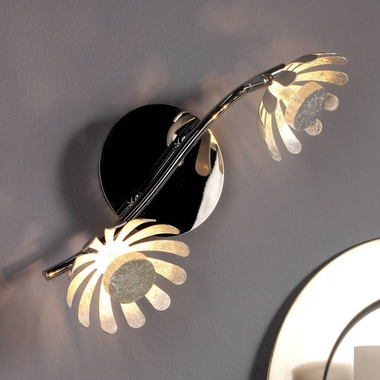 LED-seinävalaisin Bloom, 2-lamppuinen, hopea