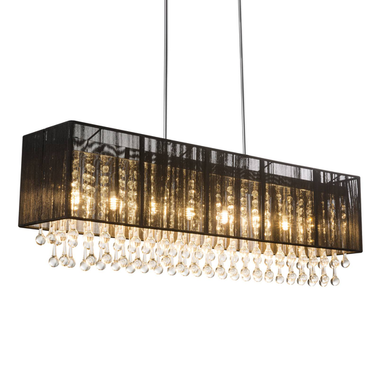 LED-riippuvalaisin Bagana, metalli, lasi ja silkki