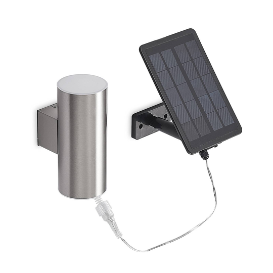Lindby Maurun -LED-aurinkoseinävalo hopea