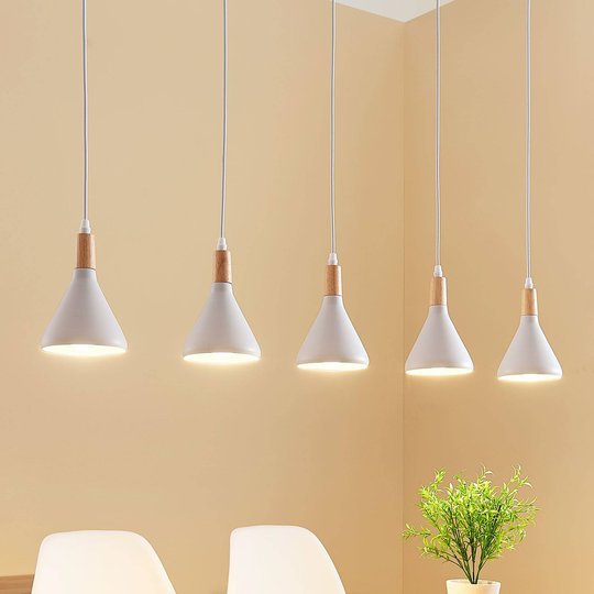Viisilamppuinen LED-riippuvalaisin Arina valkoinen