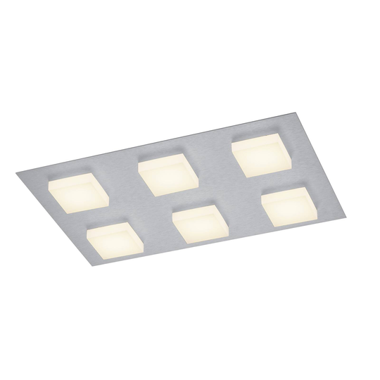 BANKAMP Luno -LED-kattovalo 6 lamppua, hopea