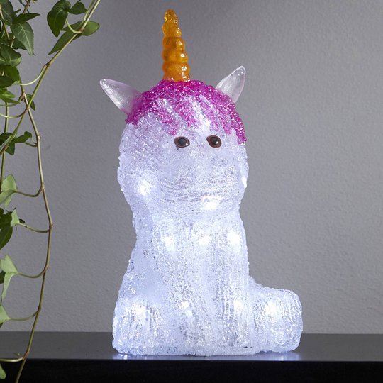 Crystaline-LED-koristevalo yksisarvinen, paristok.