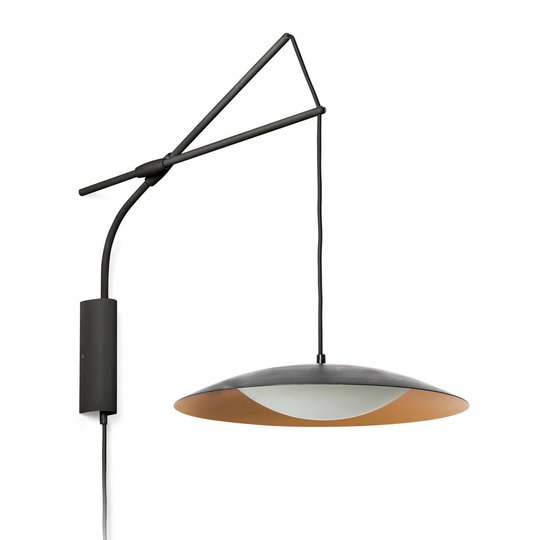 LED-seinävalaisin Slim pistokkeella, musta-kulta