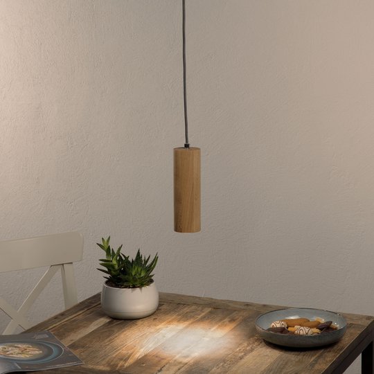Yksilamppuinen LED-riippuvalaisin Pipe tammea