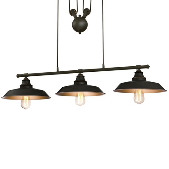 Westinghouse Iron Hill -riippuvalo, 3-lamp. musta