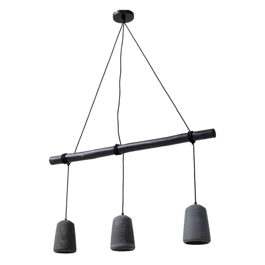 KARE Dining Concrete-riippuvalo 3-lamppuinen musta