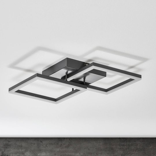 Bard-LED-kattovalo, 45x45 cm 2-lamp., antrasiitti
