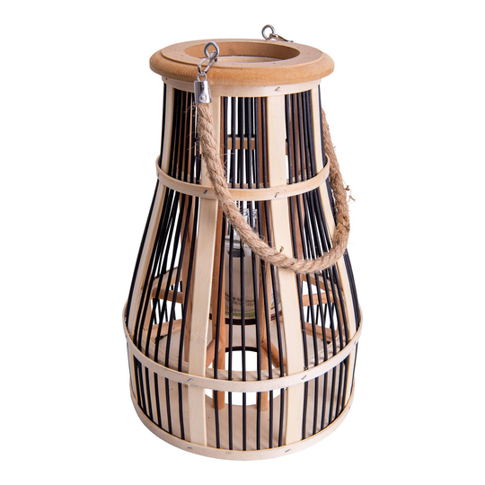 LED-aurinkokoristevalo kori 34 cm, musta/natur