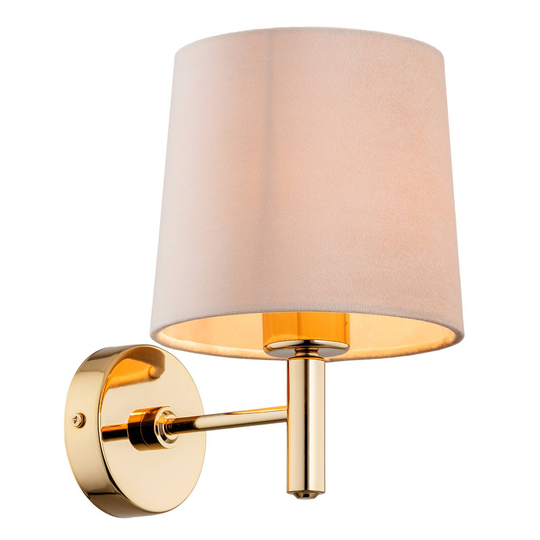 Seinälamppu Polo, beige / tumma messinki
