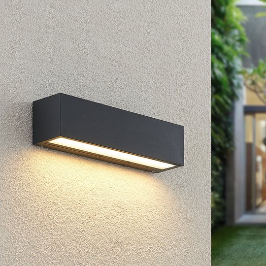Lucande Lengo-LED-seinävalo 25cm grafiitti 1 lamp.
