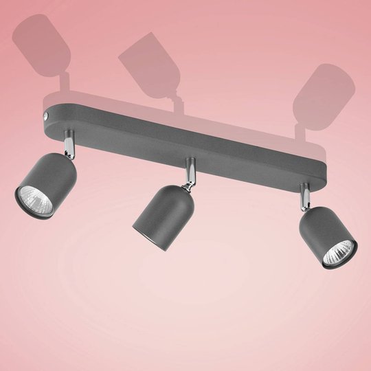 Kattokohdevalo Top, 3-lamppuinen, grafiitti