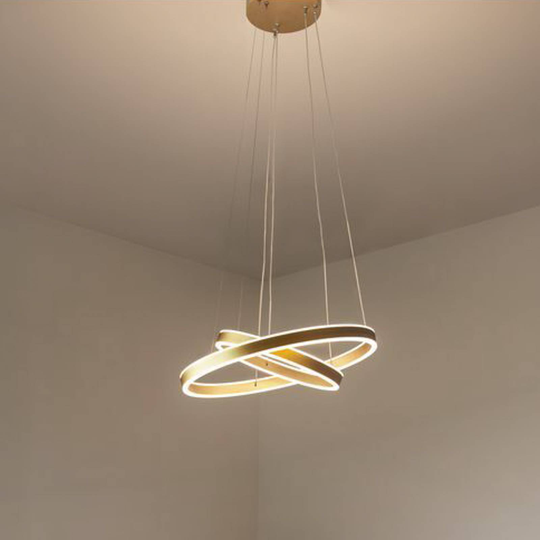 SLV One Double -LED-riippuvalo, messinki, Ø 60 cm